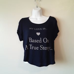 4/20 My love is based on a true story crop top